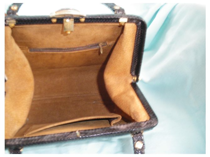 Autre Marque Sac à main en python noir - vue 7