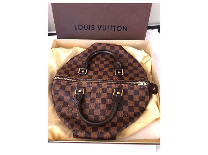 Louis Vuitton Speedy 30 Ebano più damier Marrone - vista 2