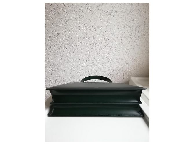 Céline Clasp Handtasche Dunkelgrün Lammleder - Ansicht 4