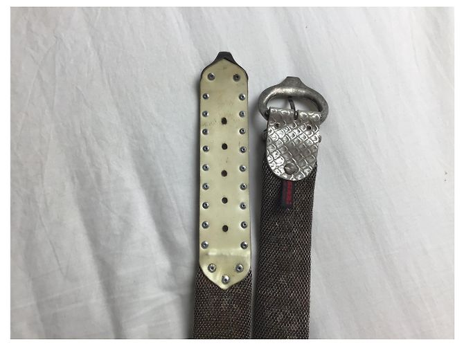 Autre Marque nanni Milano Gürtel aus silbernem Leder Mesh und Strass 90cm - Ansicht 3