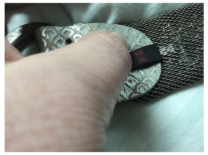 Autre Marque nanni Milano Gürtel aus silbernem Leder Mesh und Strass 90cm - Ansicht 4