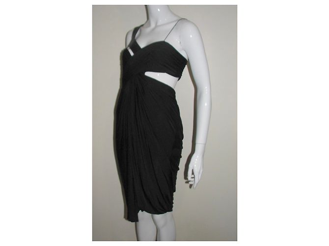 Alexander Wang Kleid mit Lederbesatz ausschneiden Schwarz - Ansicht 10