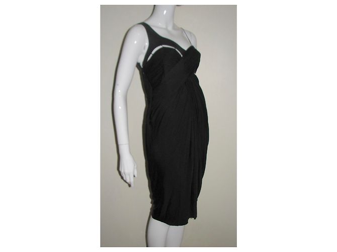 Alexander Wang Kleid mit Lederbesatz ausschneiden Schwarz - Ansicht 11