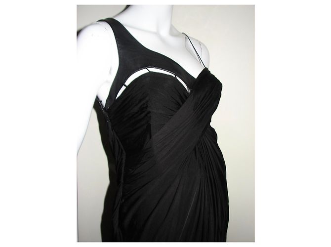 Alexander Wang Kleid mit Lederbesatz ausschneiden Schwarz - Ansicht 12
