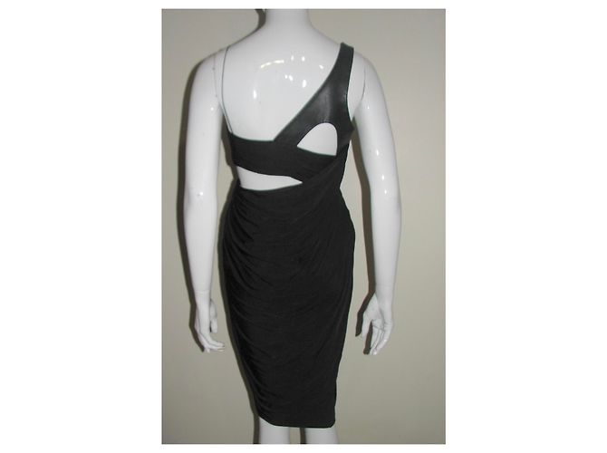 Alexander Wang Kleid mit Lederbesatz ausschneiden Schwarz - Ansicht 13