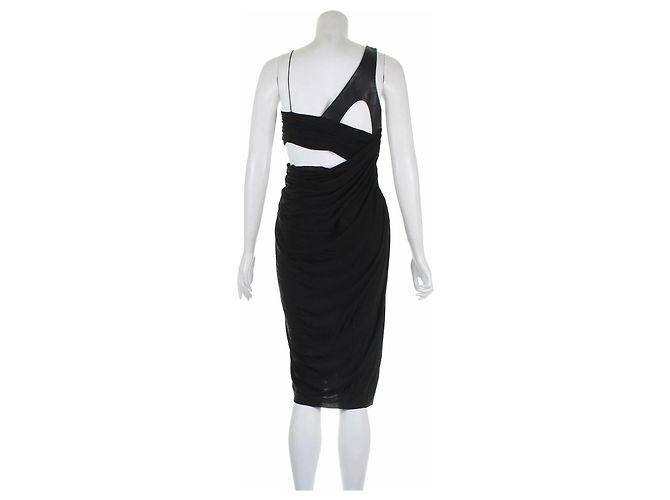Alexander Wang Kleid mit Lederbesatz ausschneiden Schwarz - Ansicht 3