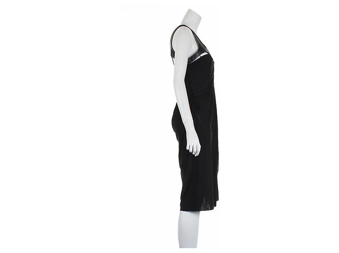 Alexander Wang Kleid mit Lederbesatz ausschneiden Schwarz - Ansicht 4