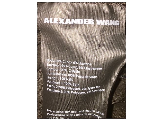 Alexander Wang Kleid mit Lederbesatz ausschneiden Schwarz - Ansicht 5
