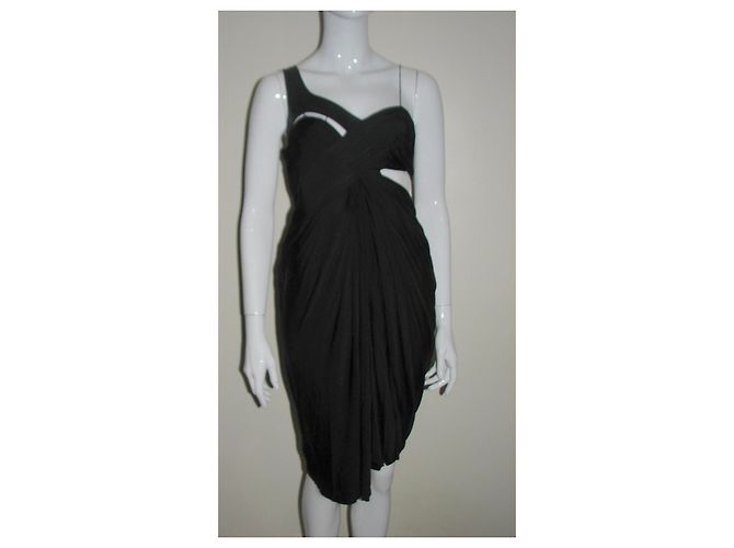 Alexander Wang Kleid mit Lederbesatz ausschneiden Schwarz - Ansicht 8