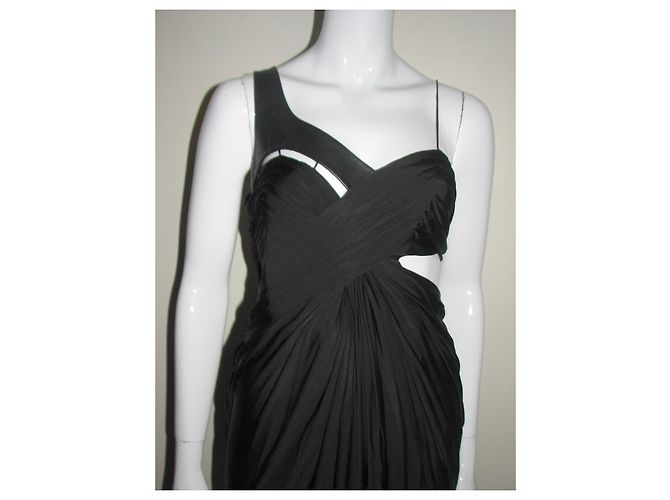 Alexander Wang Kleid mit Lederbesatz ausschneiden Schwarz - Ansicht 9