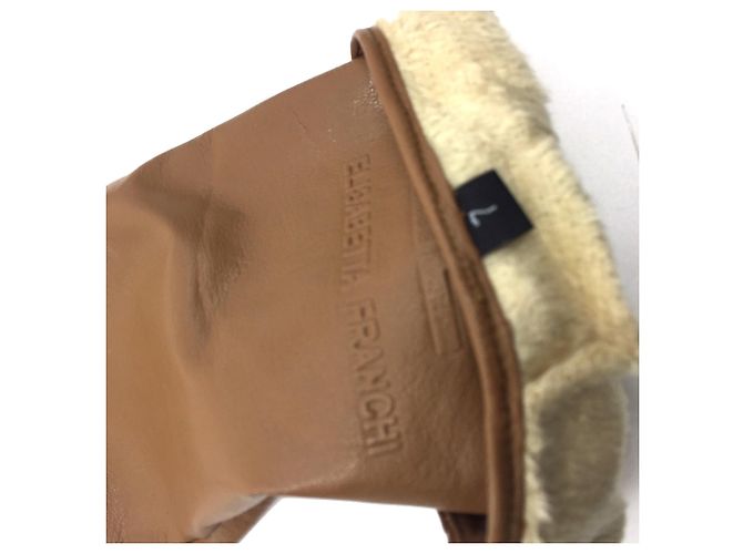Elisabetta Franchi Kamelleder lange Handschuhe - Ansicht 3