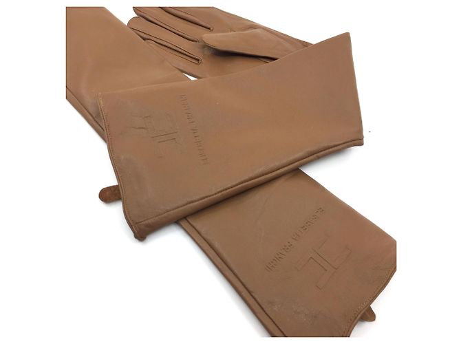 Elisabetta Franchi Kamelleder lange Handschuhe - Ansicht 6