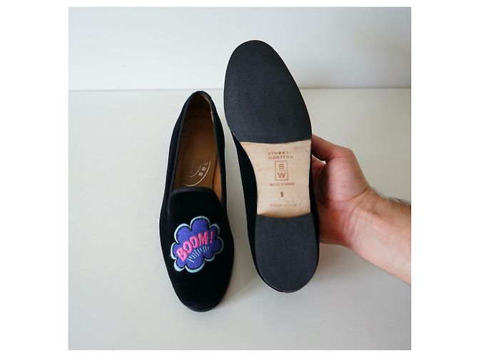 Stubbs & Wootton ballerine Nero - vista 5