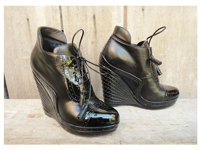 Botas Yves Saint Laurent Rive Gauche p 35 1/2 Negro - vista 4