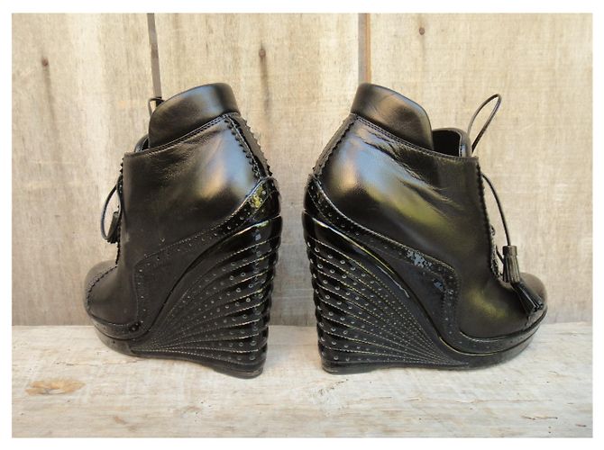 Botas Yves Saint Laurent Rive Gauche p 35 1/2 Negro - vista 6