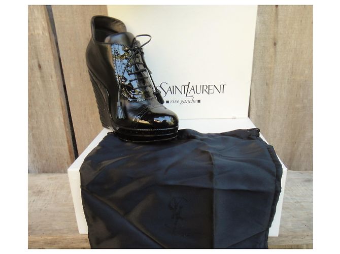 Botas Yves Saint Laurent Rive Gauche p 35 1/2 Negro - vista 9