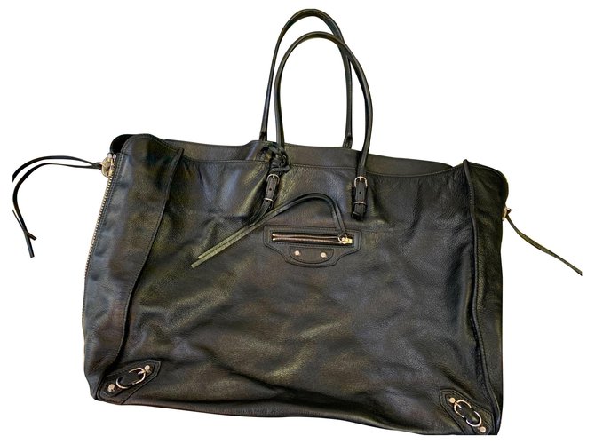 balenciaga paper bag leather