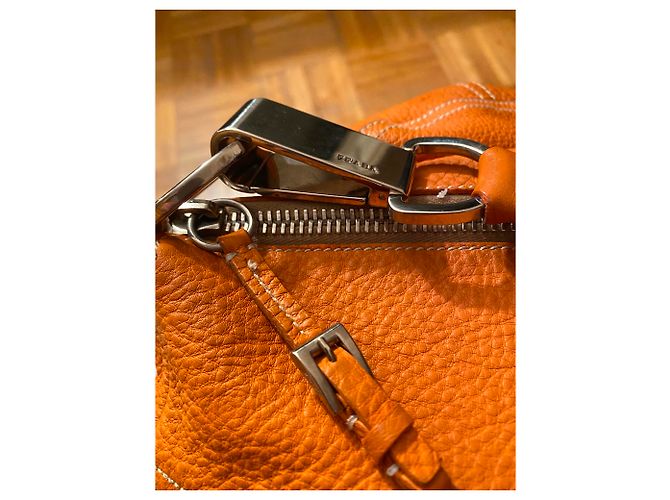Vitello Borsa tote Prada in pelle arancione - vista 6