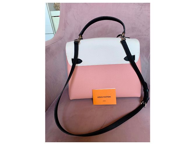 Lockit Louis Vuitton Lockme Ever Borsa in agnello Nero Rosa Bianco - vista 3