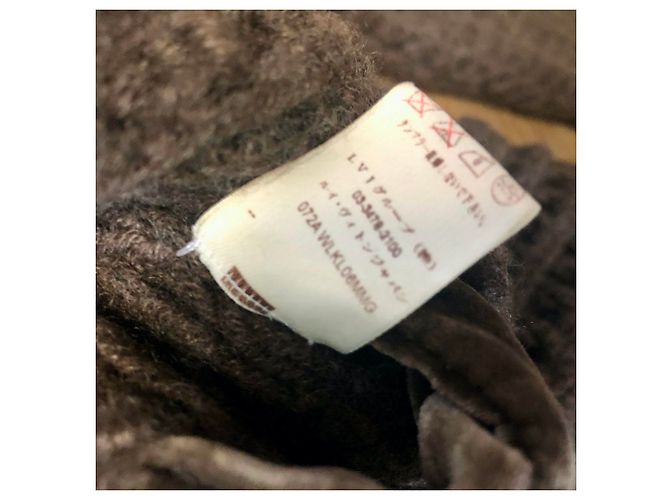 Louis Vuitton Red de pesca 100% Jersey de cachemir con cinta de terciopelo Gris pardo - vista 6