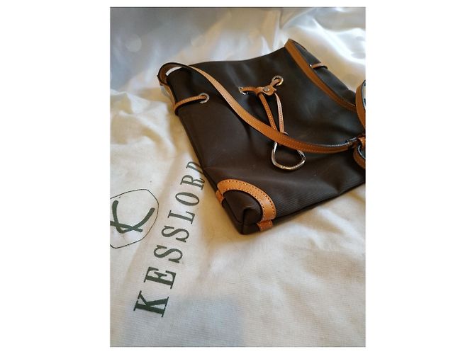 Autre Marque Borsa Kesslord Marrone in Pelle e Tela - vista 3