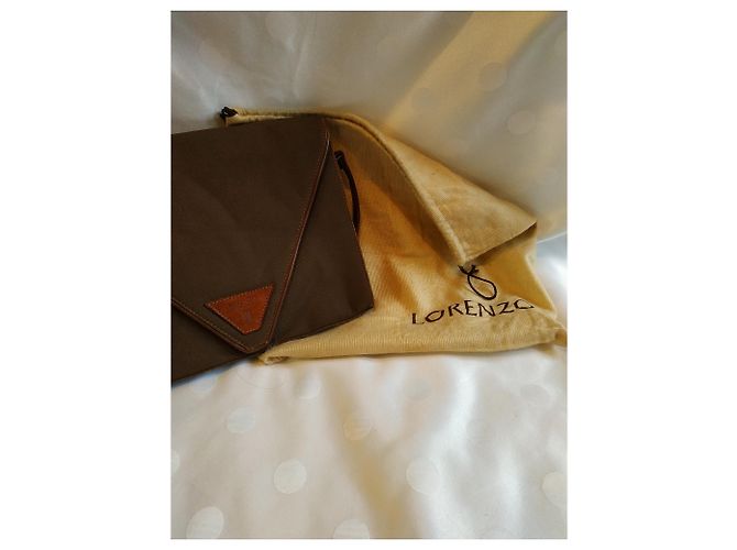 Autre Marque Borsa Lorenzo in pelle e tessuto marrone - vista 3