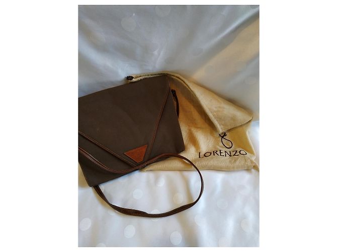 Autre Marque Borsa Lorenzo in pelle e tessuto marrone - vista 4
