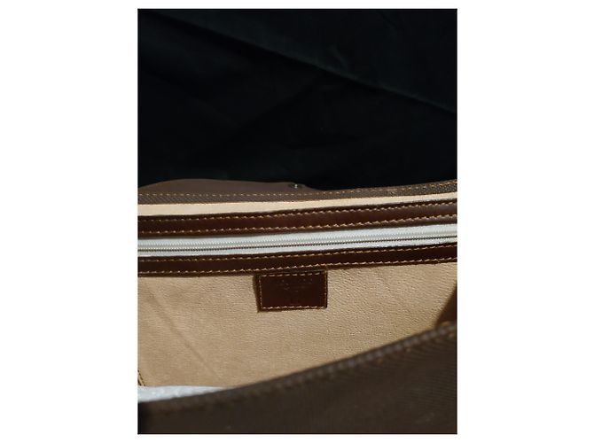 Autre Marque Borsa Lorenzo in pelle e tessuto marrone - vista 7