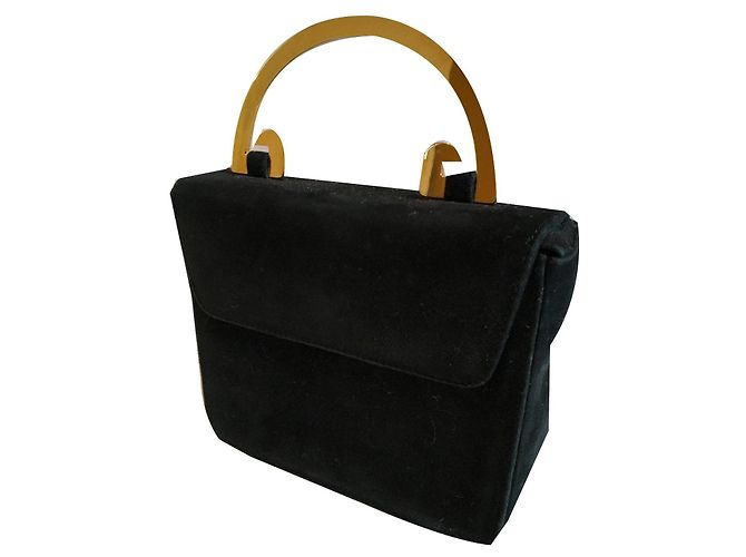 Autre Marque ELEGANCE PARIS Handbag Black Velvet Metal Handle - view 2