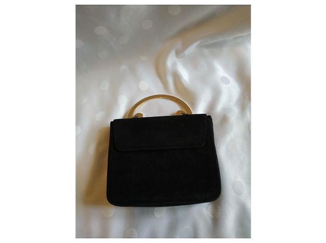 Autre Marque ELEGANCE PARIS Handbag Black Velvet Metal Handle - view 4