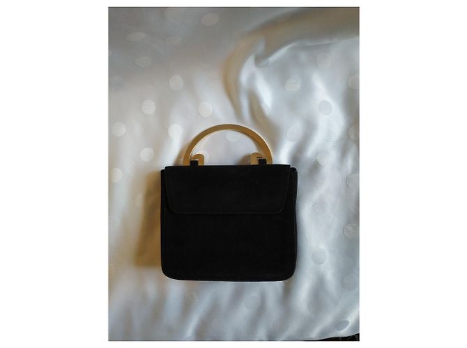 Autre Marque ELEGANCE PARIS Handbag Black Velvet Metal Handle - view 5