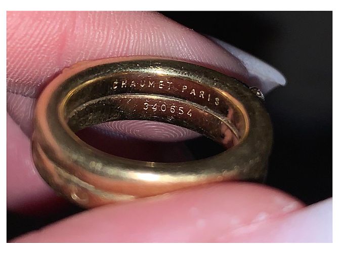 Chaumet 3 Diamantschliff Link Ring Gelbgold Größe 51 Golden - Ansicht 2