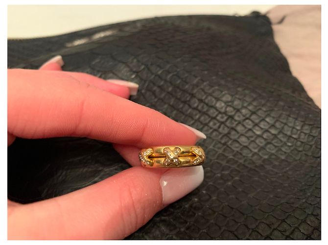 Chaumet 3 Diamantschliff Link Ring Gelbgold Größe 51 Golden - Ansicht 3
