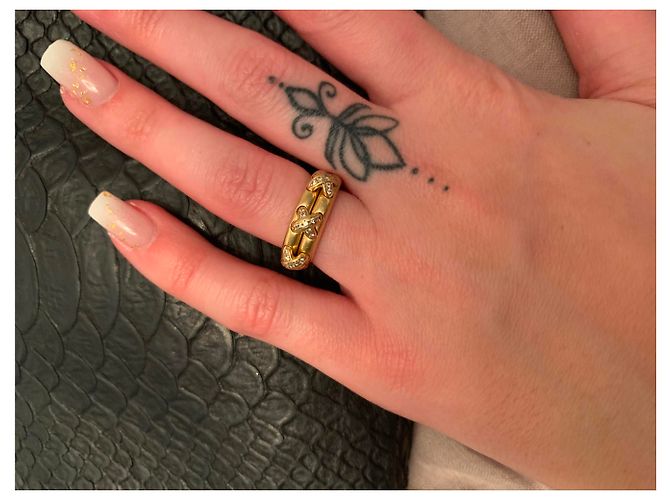 Chaumet 3 Diamantschliff Link Ring Gelbgold Größe 51 Golden - Ansicht 4