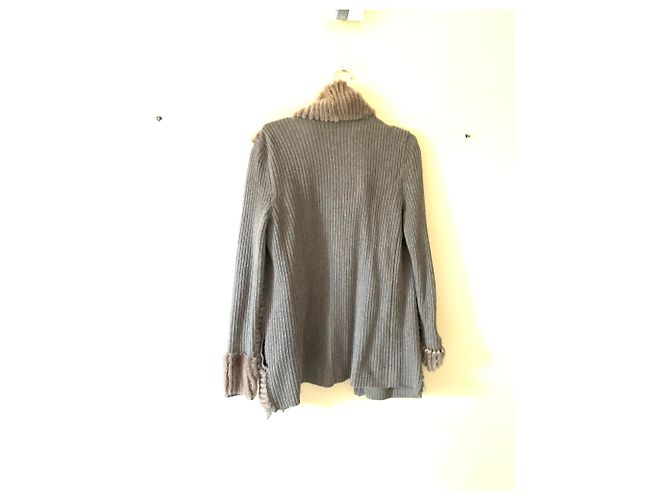 Autre Marque Wunderschöne Kaschmirjacke und praktischer Nerz Taupe - Ansicht 3
