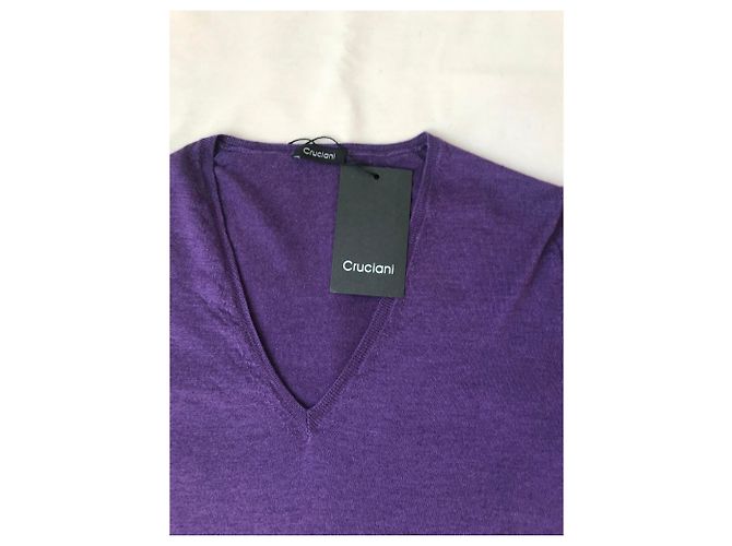 Cruciani Leichter Pullover aus Kaschmir und Seide Lila - Ansicht 6