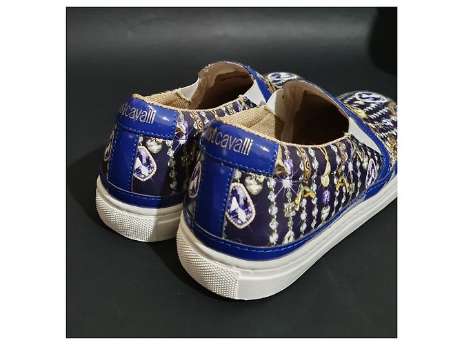 Sneakers Just Cavalli Blu Pelle Multicolore - vista 3