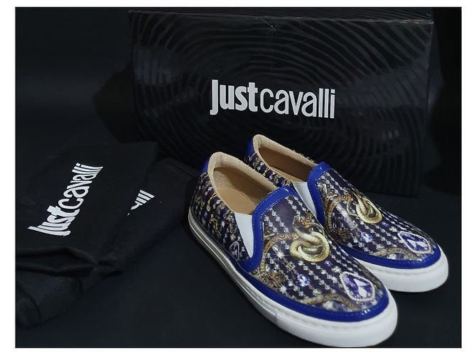 Sneakers Just Cavalli Blu Pelle Multicolore - vista 4