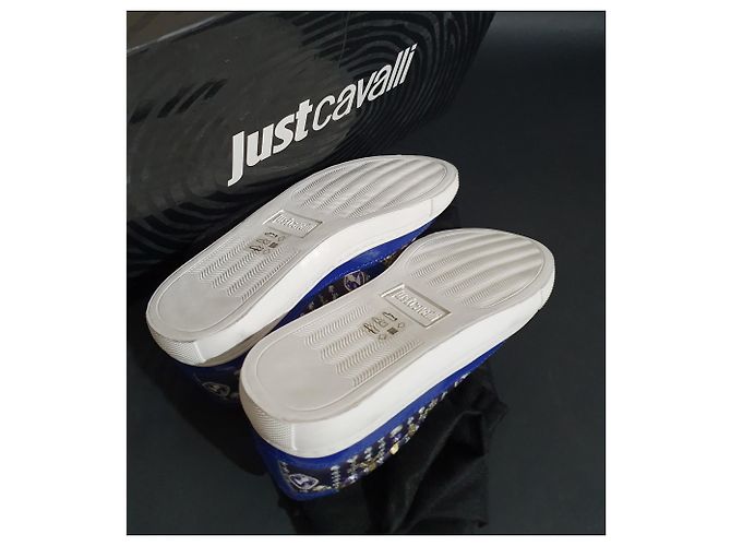 Sneakers Just Cavalli Blu Pelle Multicolore - vista 5