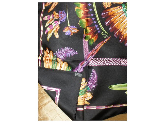 Sciarpa di seta Hermès Brasil 90 cm Laurence Bourthoumieux Nero - vista 6