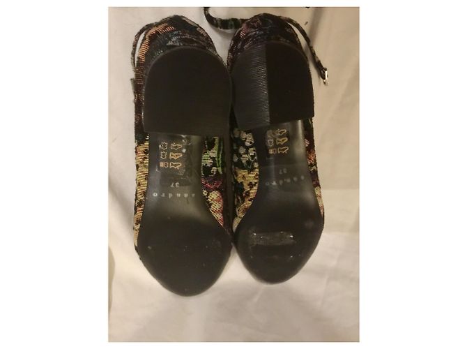 Sandro Jacquard Pumps Mandelform Schwarz Multicolor Mehrfarben - Ansicht 6