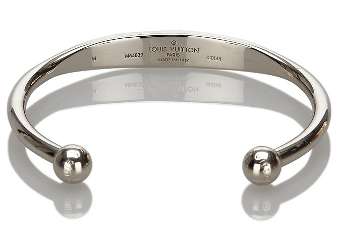 Louis Vuitton Silver Monogram Jonc Bangle Plata - vista 3