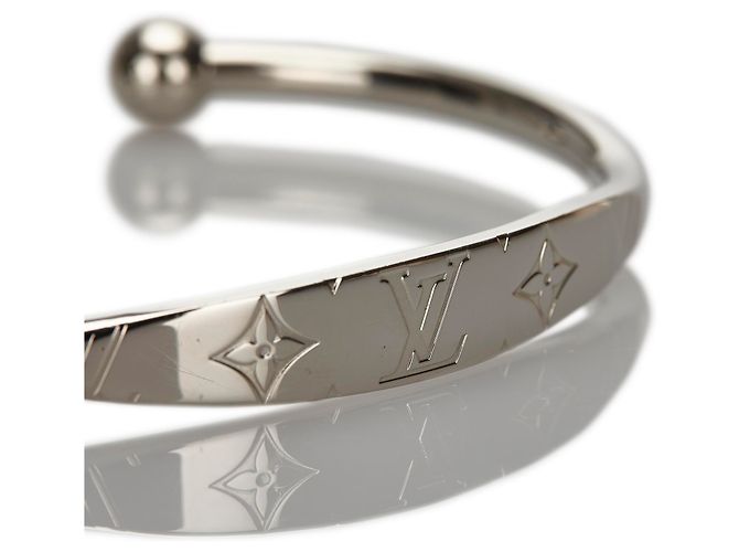Louis Vuitton Silver Monogram Jonc Bangle Plata - vista 5