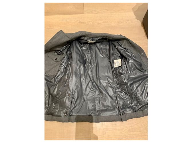 Moncler Grey Wool Jacket Coat Men L - view 6