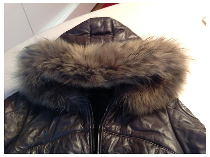 Ventcouvert Chaqueta acolchada de piel de cordero ,,capucha de piel de séquito Gris pardo - vista 5