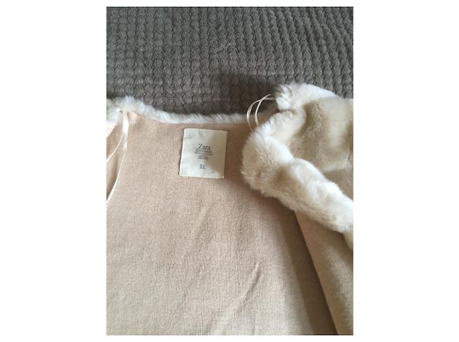 Chaleco de piel sintética Zara beige - vista 3