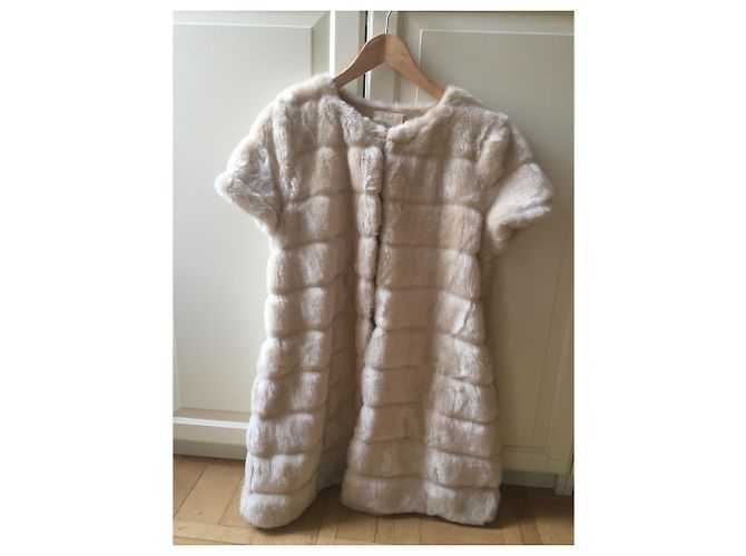 Chaleco de piel sintética Zara beige - vista 5