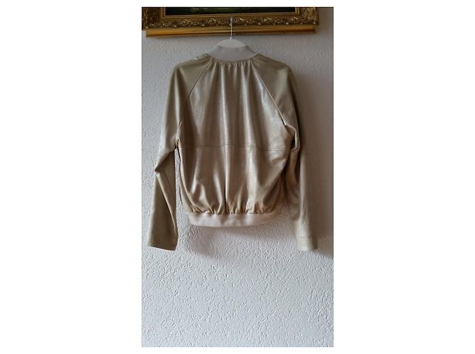 CHAQUETA BOMBER DE PIEL LORENA ANTONIAZZI Crema - vista 3