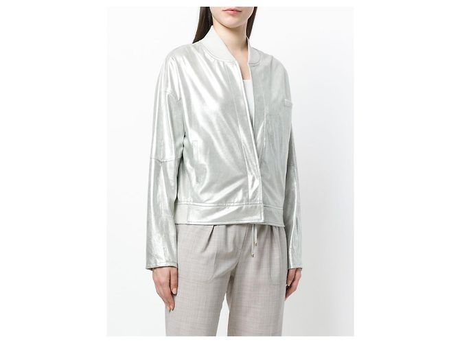 CHAQUETA BOMBER DE PIEL LORENA ANTONIAZZI Crema - vista 5