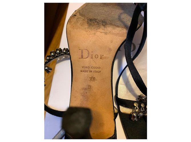 Décolleté Christian Dior in raso nero - vista 4
